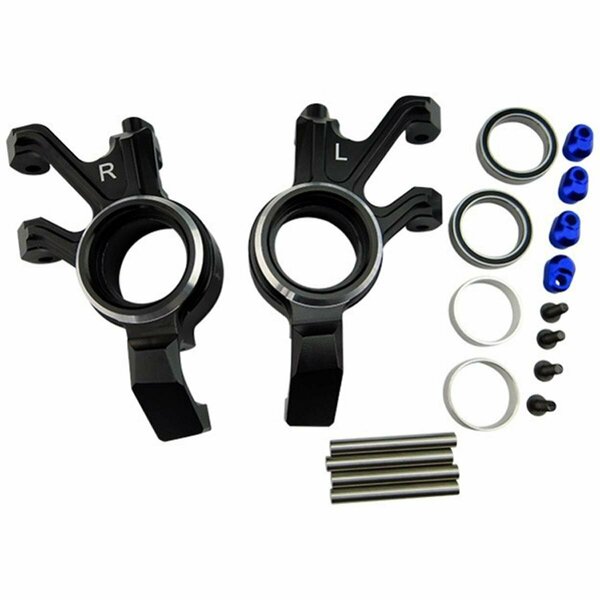 Hot Racing Aluminum Steering Knuckles Traxxas X-Maxx Spare Parts Set, Black HO298680